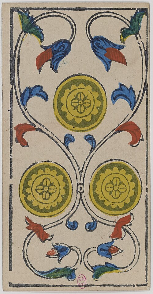Three of Coins · Historical Tarot de Marseille