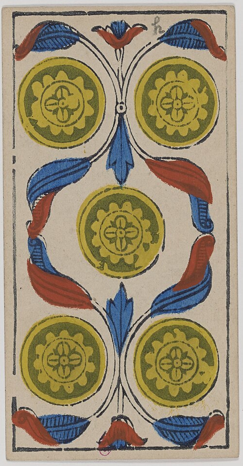 Five of Coins · Historical Tarot de Marseille