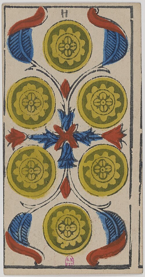 Six of Coins · Historical Tarot de Marseille