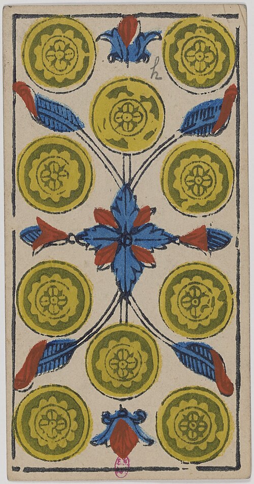 Ten of Coins · Historical Tarot de Marseille