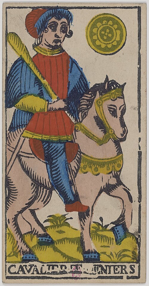 Knight of Coins · Historical Tarot de Marseille