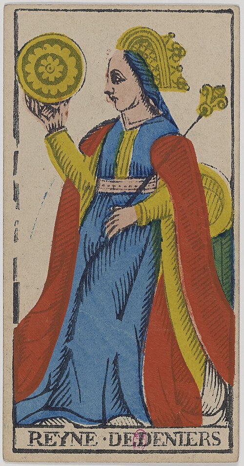 Queen of Coins · Historical Tarot de Marseille