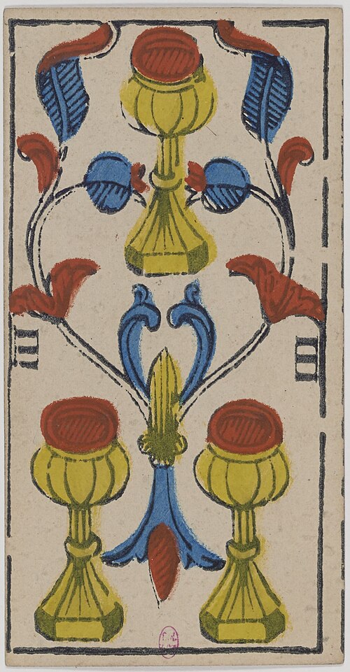 Three of Cups · Historical Tarot de Marseille