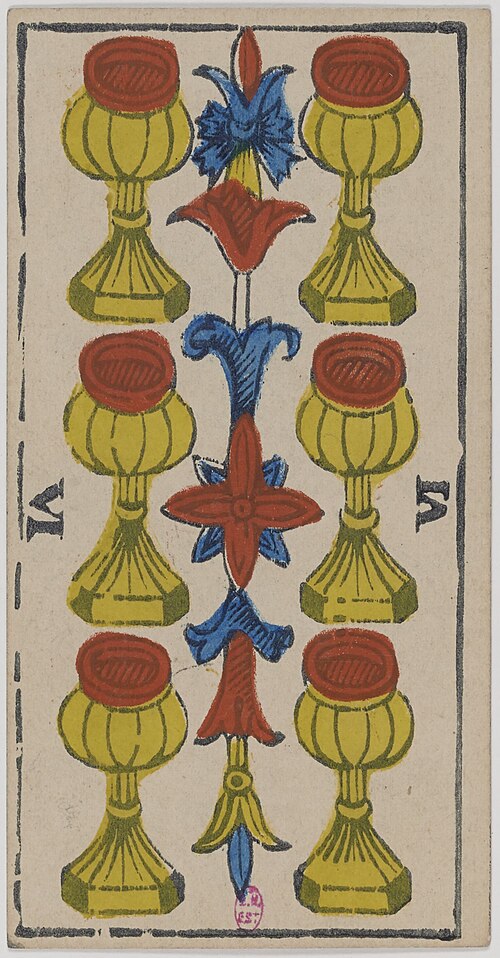 Six of Cups · Historical Tarot de Marseille