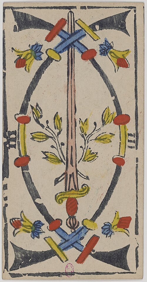 Three of Swords · Historical Tarot de Marseille