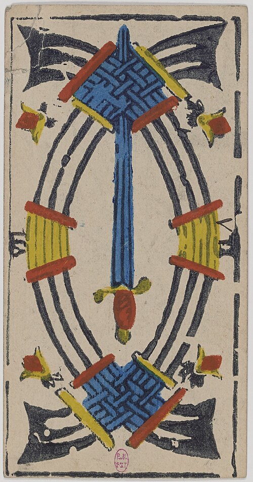 Seven of Swords · Historical Tarot de Marseille