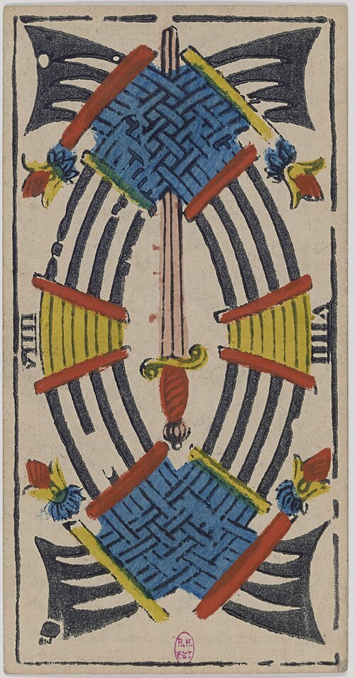 Nine of Swords · Historical Tarot de Marseille