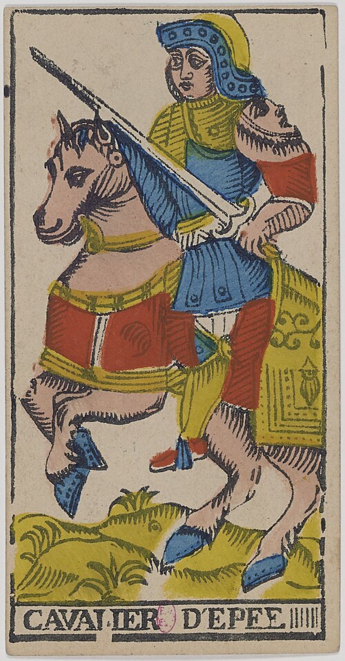 Knight of Swords · Historical Tarot de Marseille
