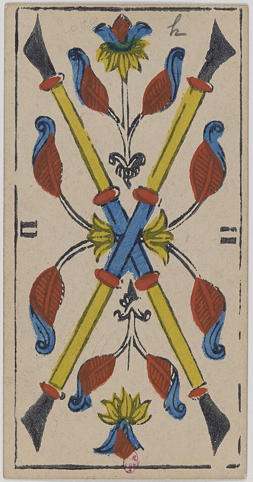 Two of Wands · Historical Tarot de Marseille