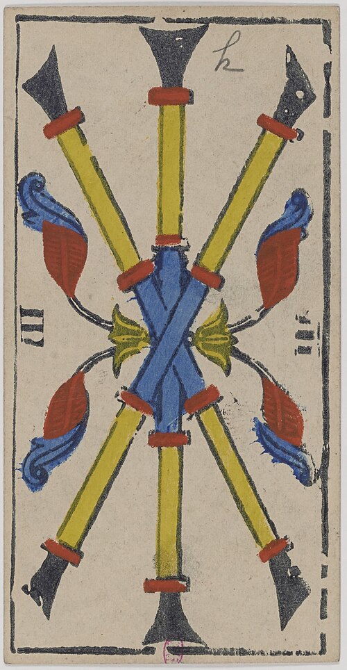 Three of Wands · Historical Tarot de Marseille