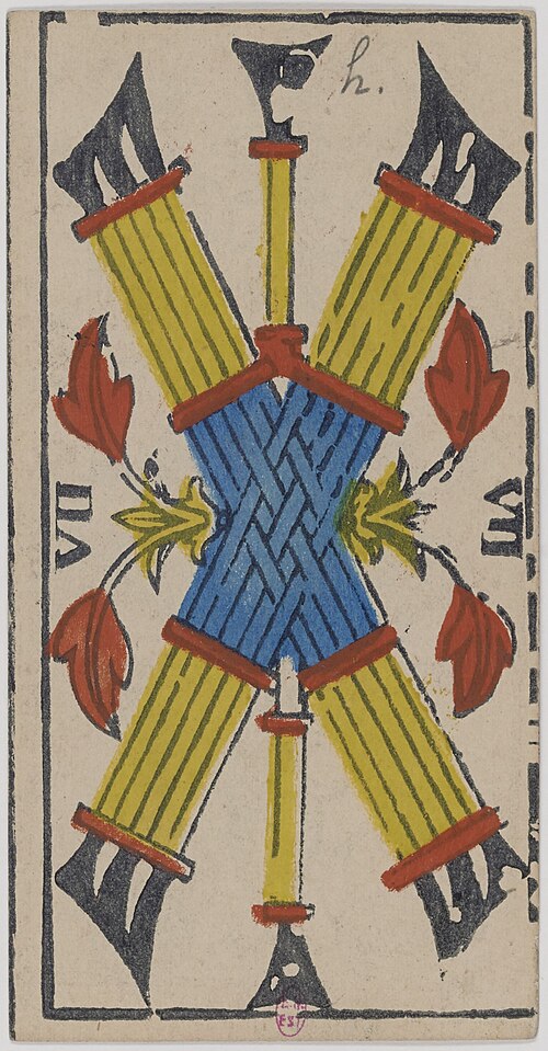 Seven of Wands · Historical Tarot de Marseille
